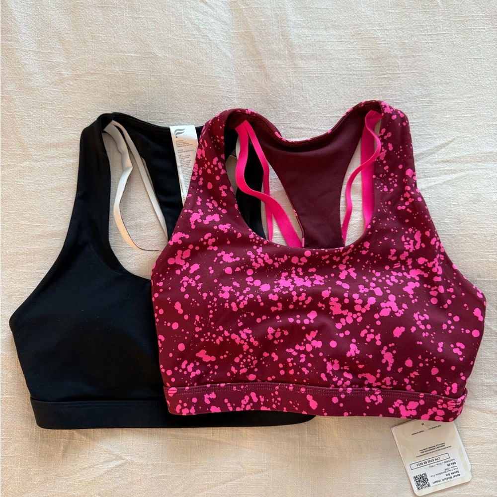Fabletics Set of New Black and Pink Sports Bras size XXS